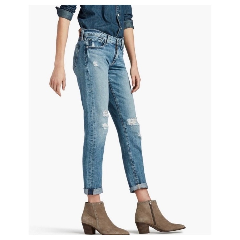 Lucky Brand Sienna Slim Boyfriend Jeans Hatch Wash Distressed 6 28 7W13747-1